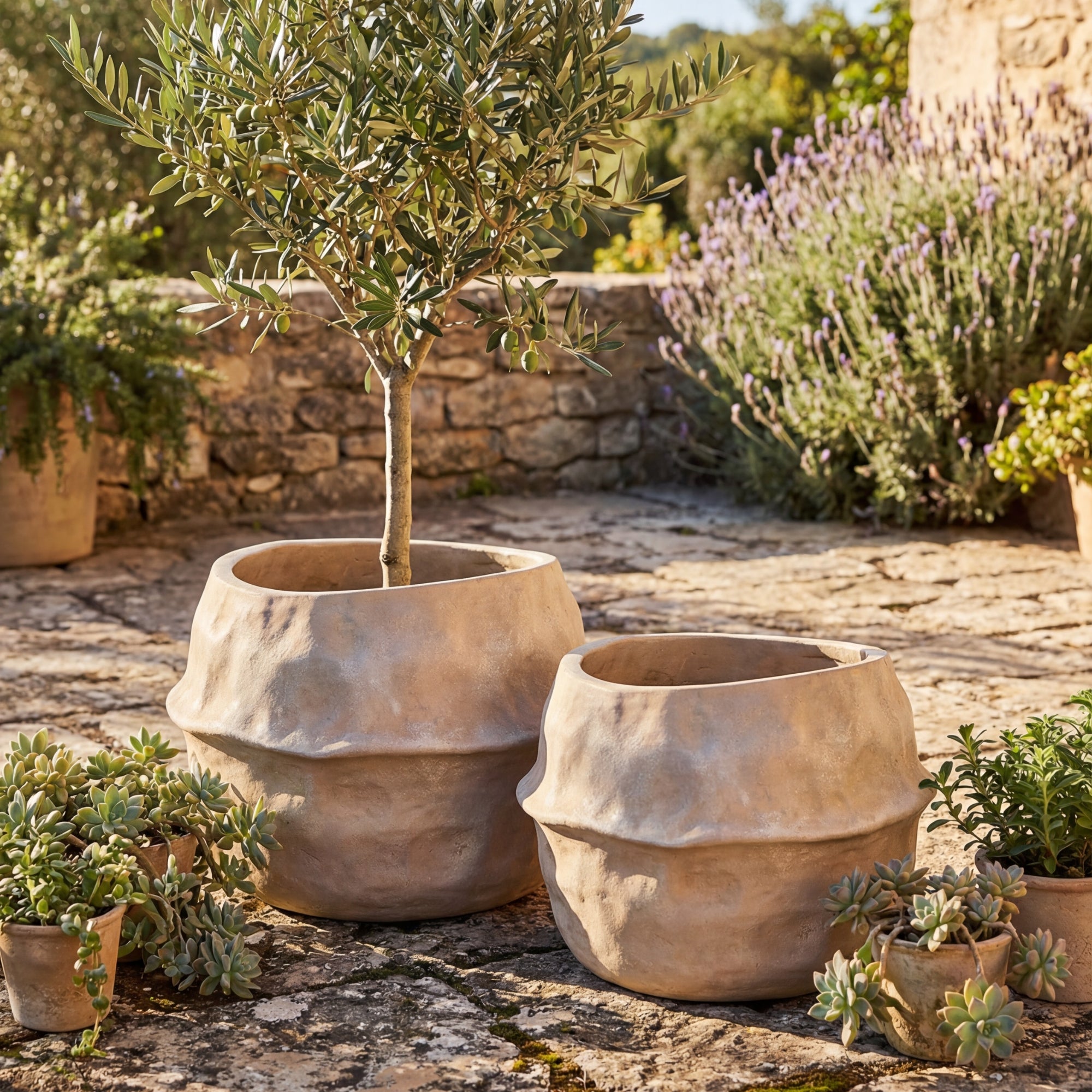 Terracotta Bloempotten Kendra Set van 2 PTMD