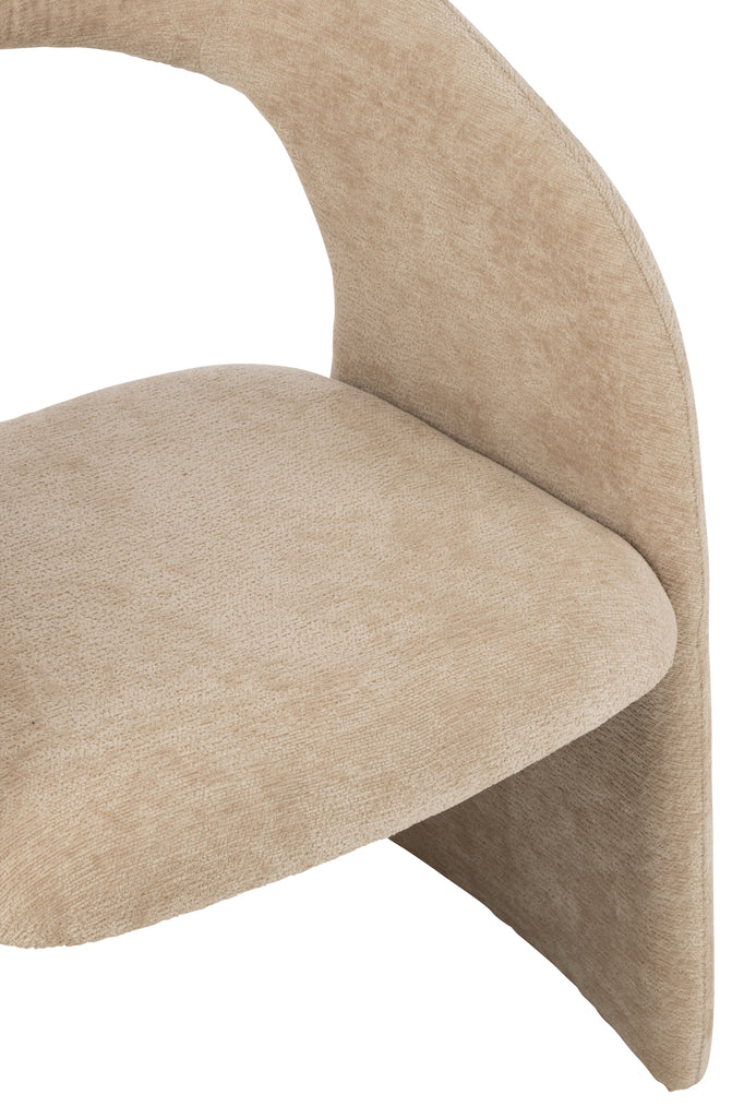 Anise Stoel Textiel Beige - Eetkamerstoel - J-Line - livinglovely.nl