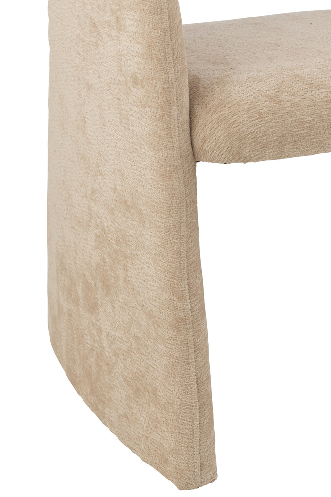 Anise Stoel Textiel Beige - Eetkamerstoel - J-Line - livinglovely.nl