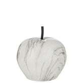 Appel Marmer Poly Wit Large - Beeld - J-Line - livinglovely.nl