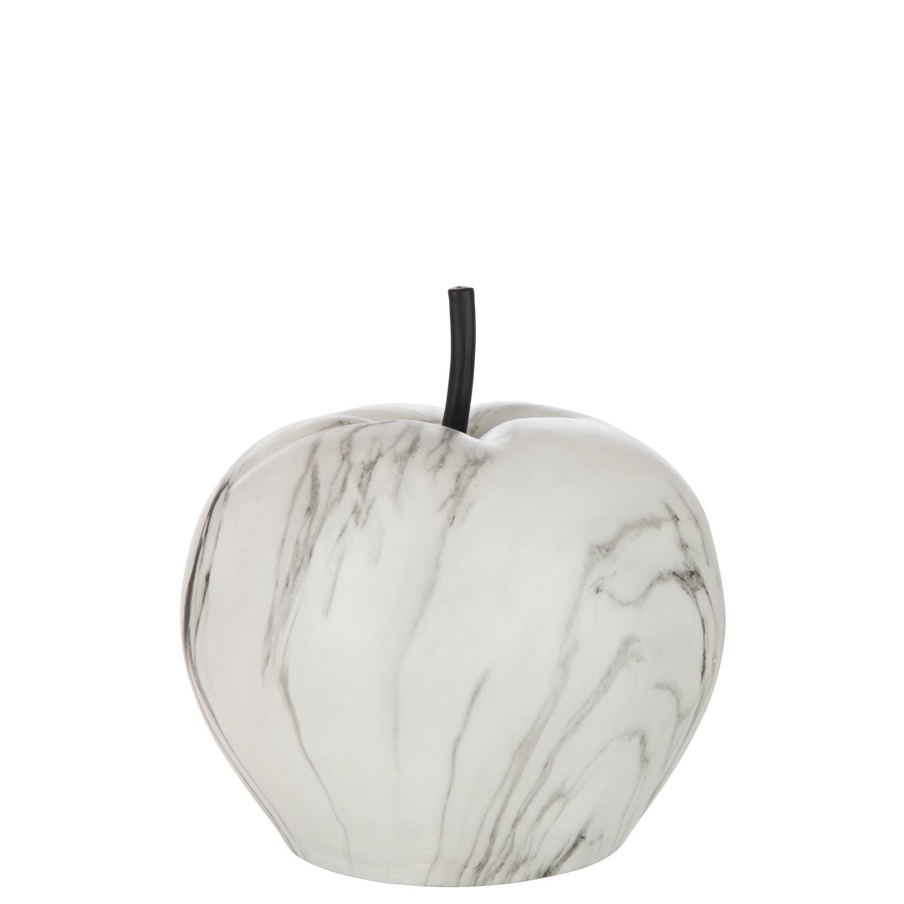 Appel Marmer Poly Wit Large - Beeld - J-Line - livinglovely.nl
