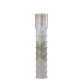 ARCHIVED: Kaylyne Cream Enamel Ribbed Stormlight W Glas M PTMD - Kandelaar - PTMD - livinglovely.nl
