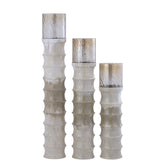ARCHIVED: Kaylyne Cream Enamel Ribbed Stormlight W Glas M PTMD - Kandelaar - PTMD - livinglovely.nl