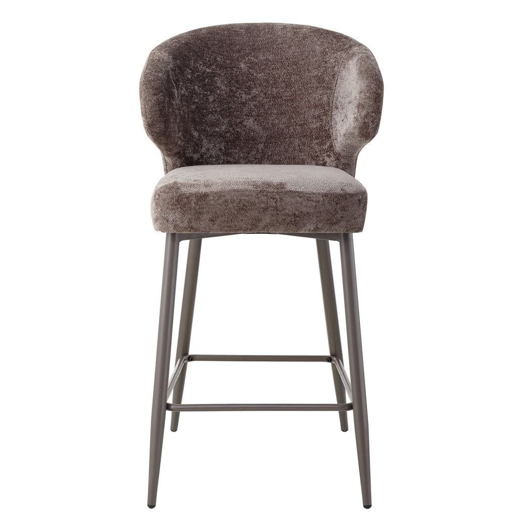 Ares Grey bar chair aphrodite 7 mocco clay leg PTMD - Barkruk - PTMD - livinglovely.nl