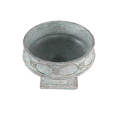 Artas Blue Cement Candle On Solid Stand Round L PTMD - Buitenkaars - PTMD - livinglovely.nl