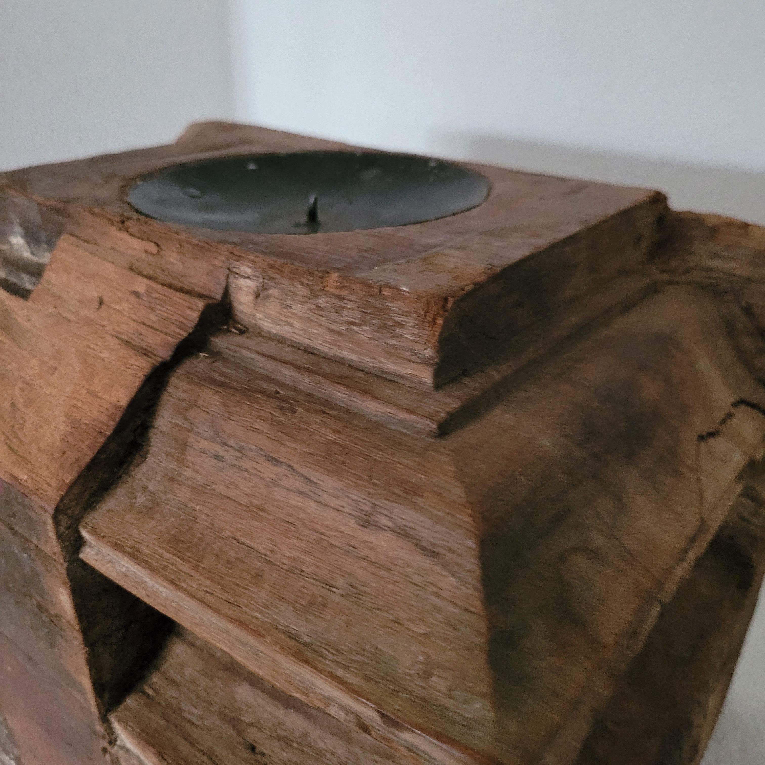 Authentieke poer kandelaar - Kandelaar - Living Lovely - livinglovely.nl