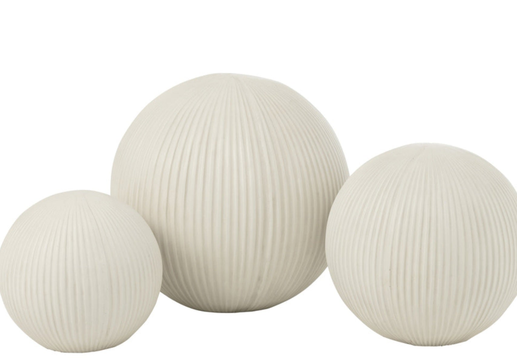 Bal Deco Klei Wit Medium 31.5x31.5x29.5cm - Buiten-divers - J-Line - livinglovely.nl