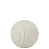 Bal Deco Klei Wit Small 24.5x24.5x22.5cm - Buiten-divers - J-Line - livinglovely.nl