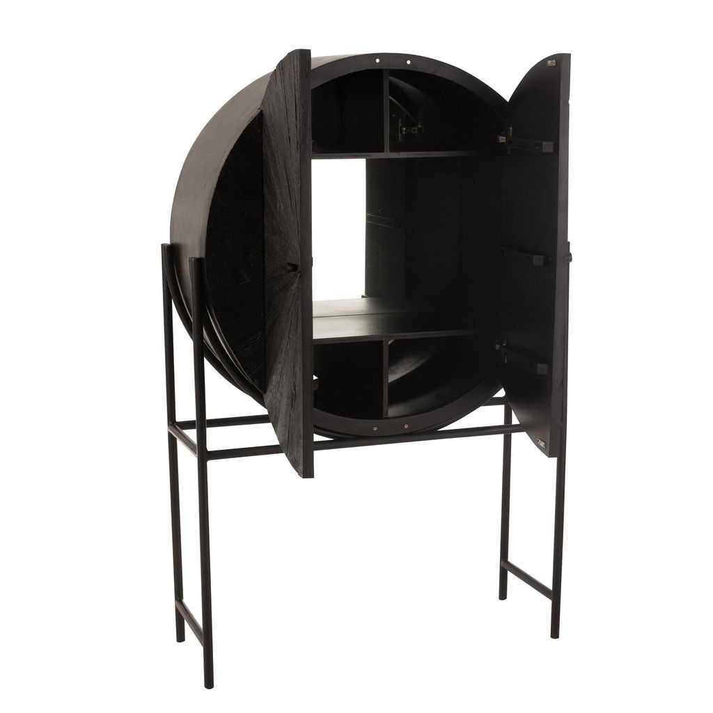 Schrank Shanil aus recyceltem Holz, schwarz, J-Line