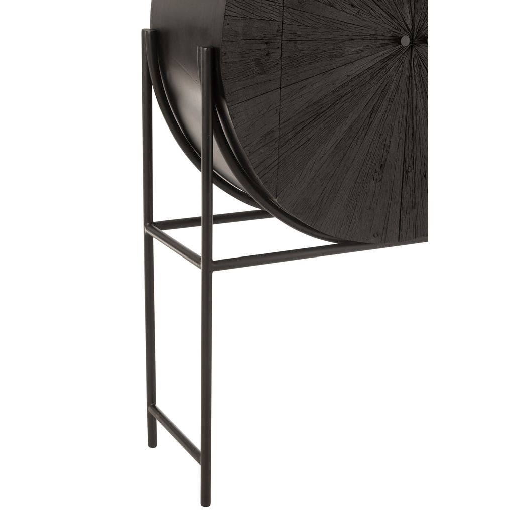 Schrank Shanil aus recyceltem Holz, schwarz, J-Line