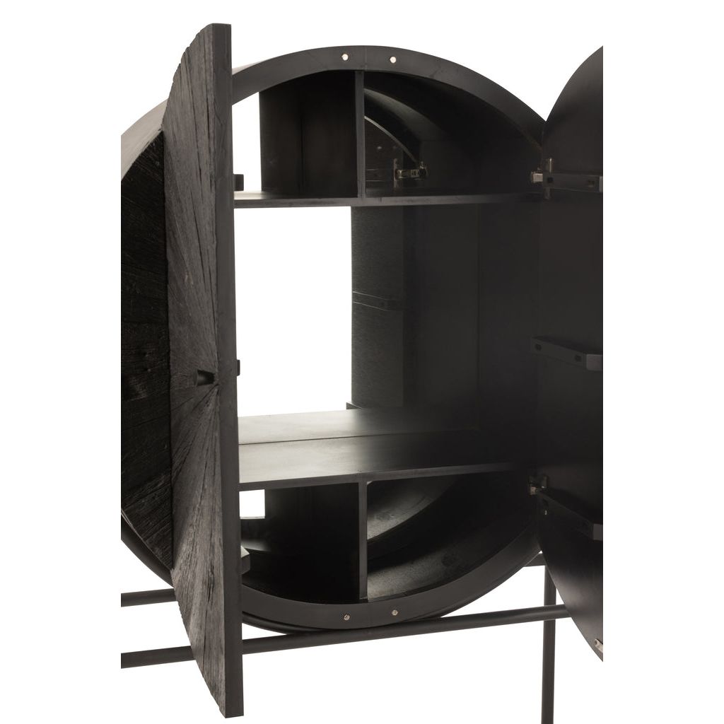 Schrank Shanil aus recyceltem Holz, schwarz, J-Line