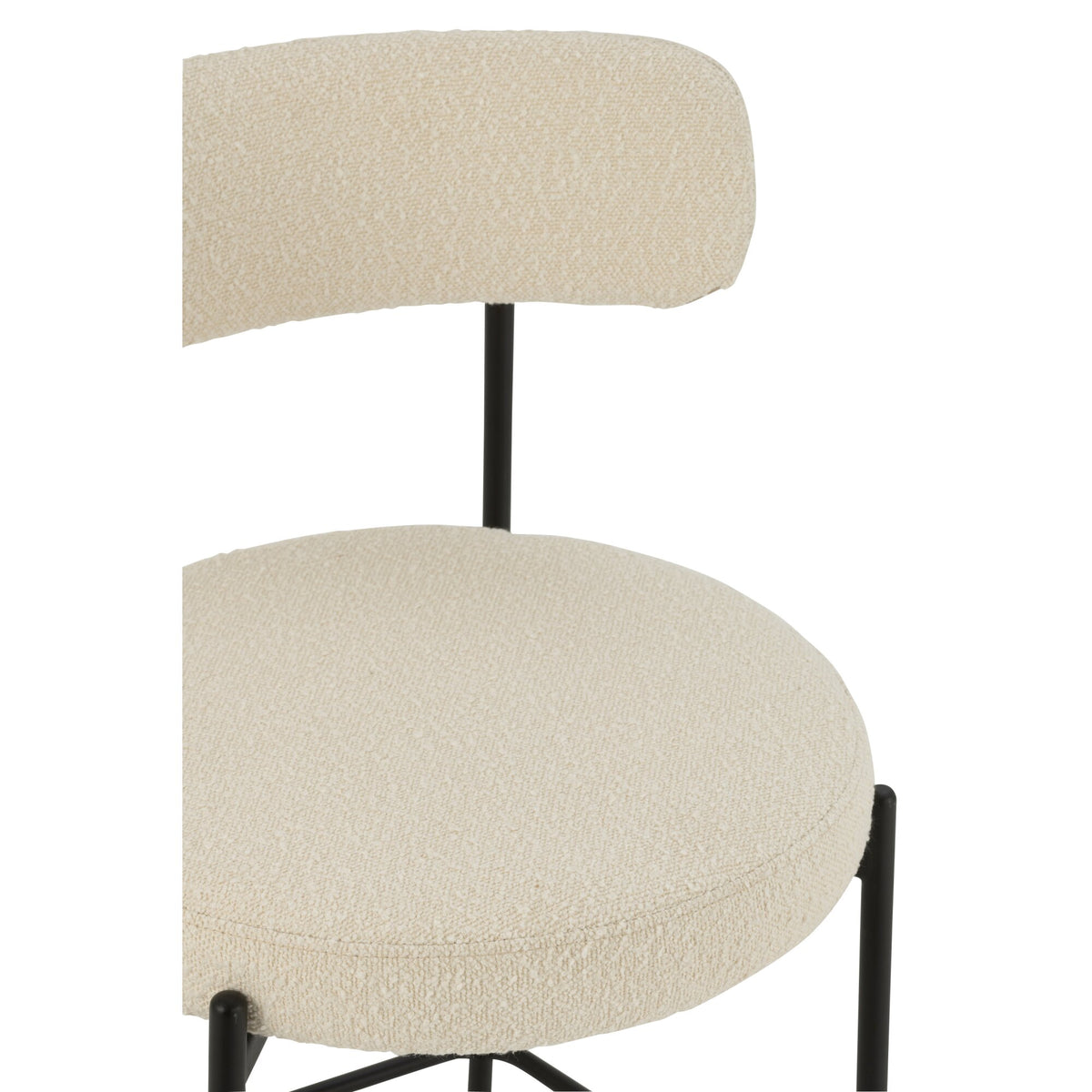 Barstoel Boucle Multiplex/Polyester Wit/Zwart J-Line