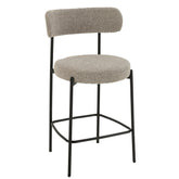 Barstoel Boucle Multiplex/Polyester Grijs/Zwart - Barkruk - J-Line - livinglovely.nl