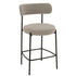 Barstoel Boucle Multiplex/Polyester Grijs/Zwart - Barkruk - J-Line - livinglovely.nl
