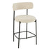 Barstoel Boucle Multiplex/Polyester Wit/Zwart - Barkruk - J-Line - livinglovely.nl