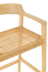 Barstoel Emma Teakhout Naturel J-Line - Barkruk - J-Line - livinglovely.nl