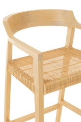 Barstoel Emma Teakhout Naturel J-Line - Barkruk - J-Line - livinglovely.nl