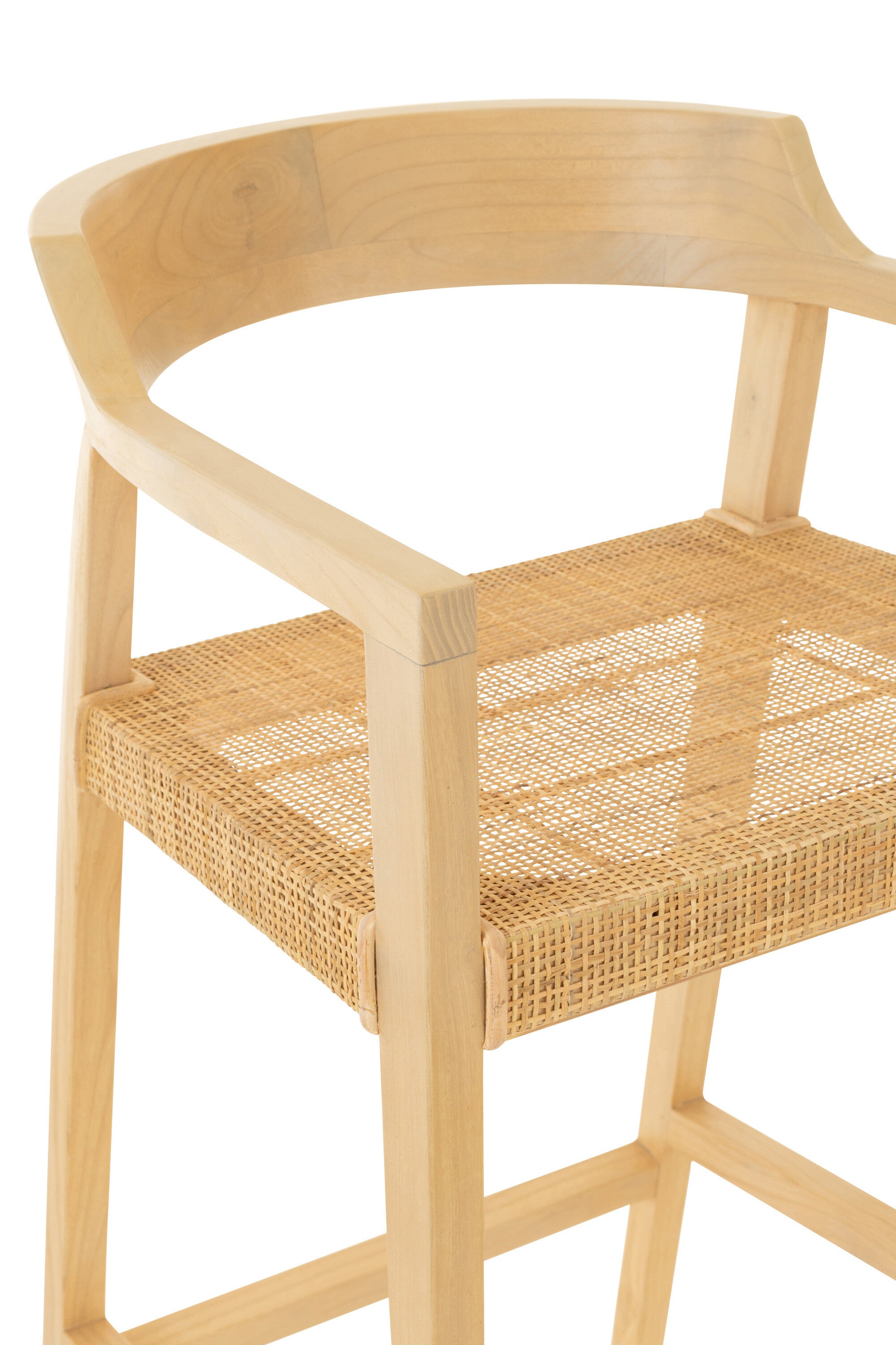 Barstoel Emma Teakhout Naturel J-Line - Barkruk - J-Line - livinglovely.nl