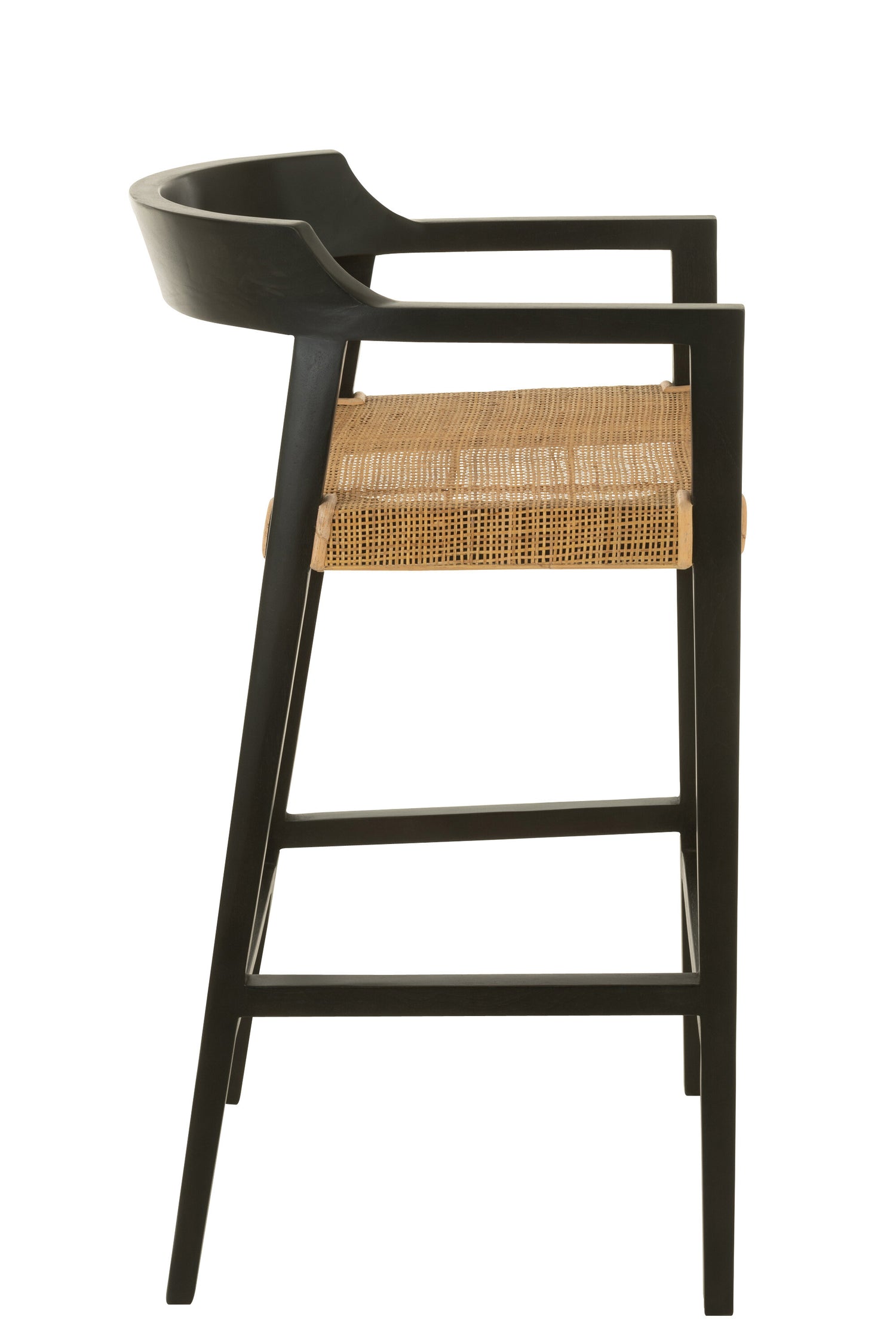 Barstoel Emma Teakhout Zwart Bruin J-Line - Barkruk - J-Line - livinglovely.nl