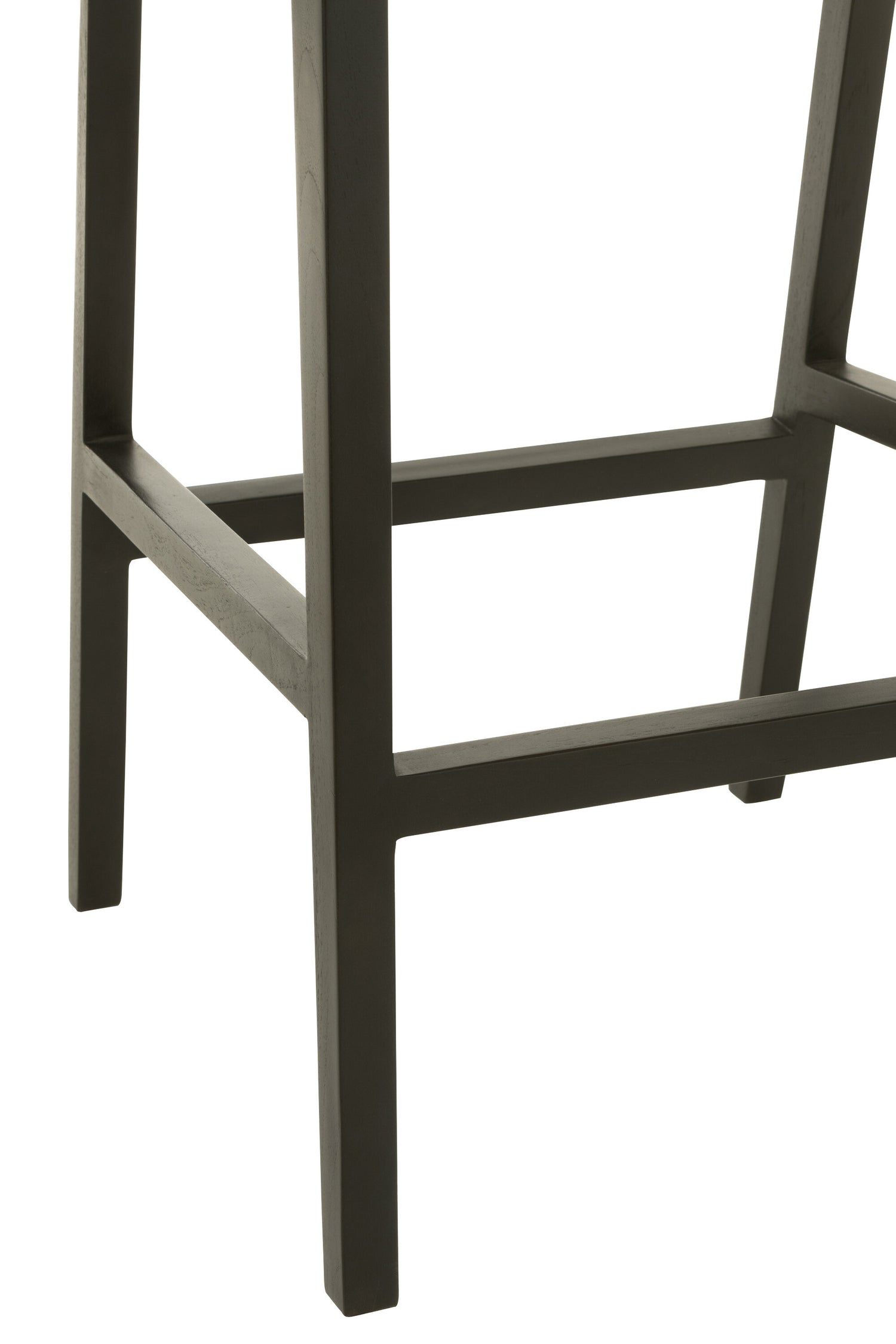 Barstoel Emma Teakhout Zwart Bruin J-Line - Barkruk - J-Line - livinglovely.nl