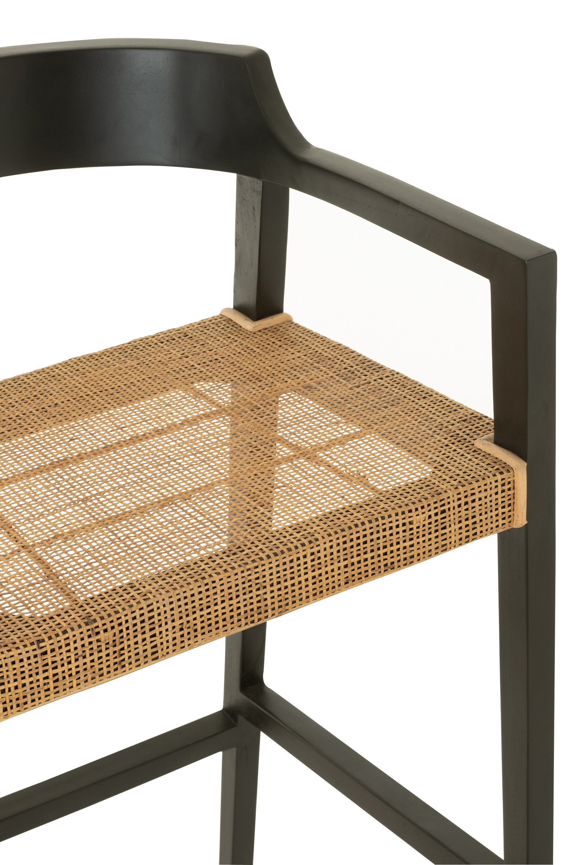 Barstoel Emma Teakhout Zwart Bruin J-Line - Barkruk - J-Line - livinglovely.nl
