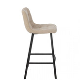 Barstoel Kent Metaal/Polyester Wit - Barkruk - J-Line - livinglovely.nl
