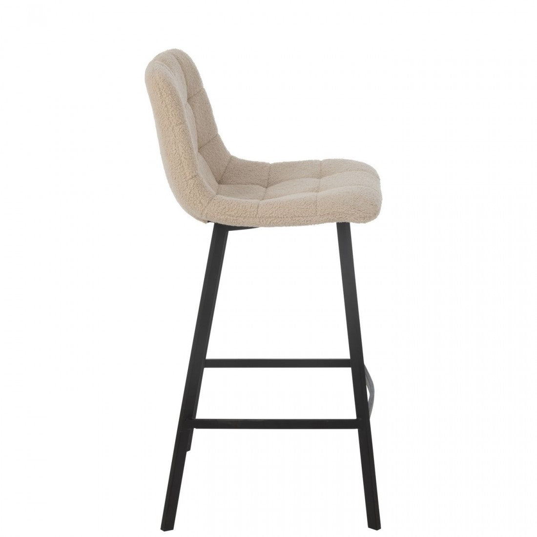 Barstoel Kent Metaal/Polyester Wit - Barkruk - J-Line - livinglovely.nl
