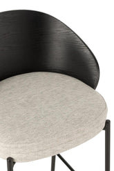 Barstoel Lone Multiplex/Metaal Zwart/Grijs - Barkruk - J-Line - livinglovely.nl