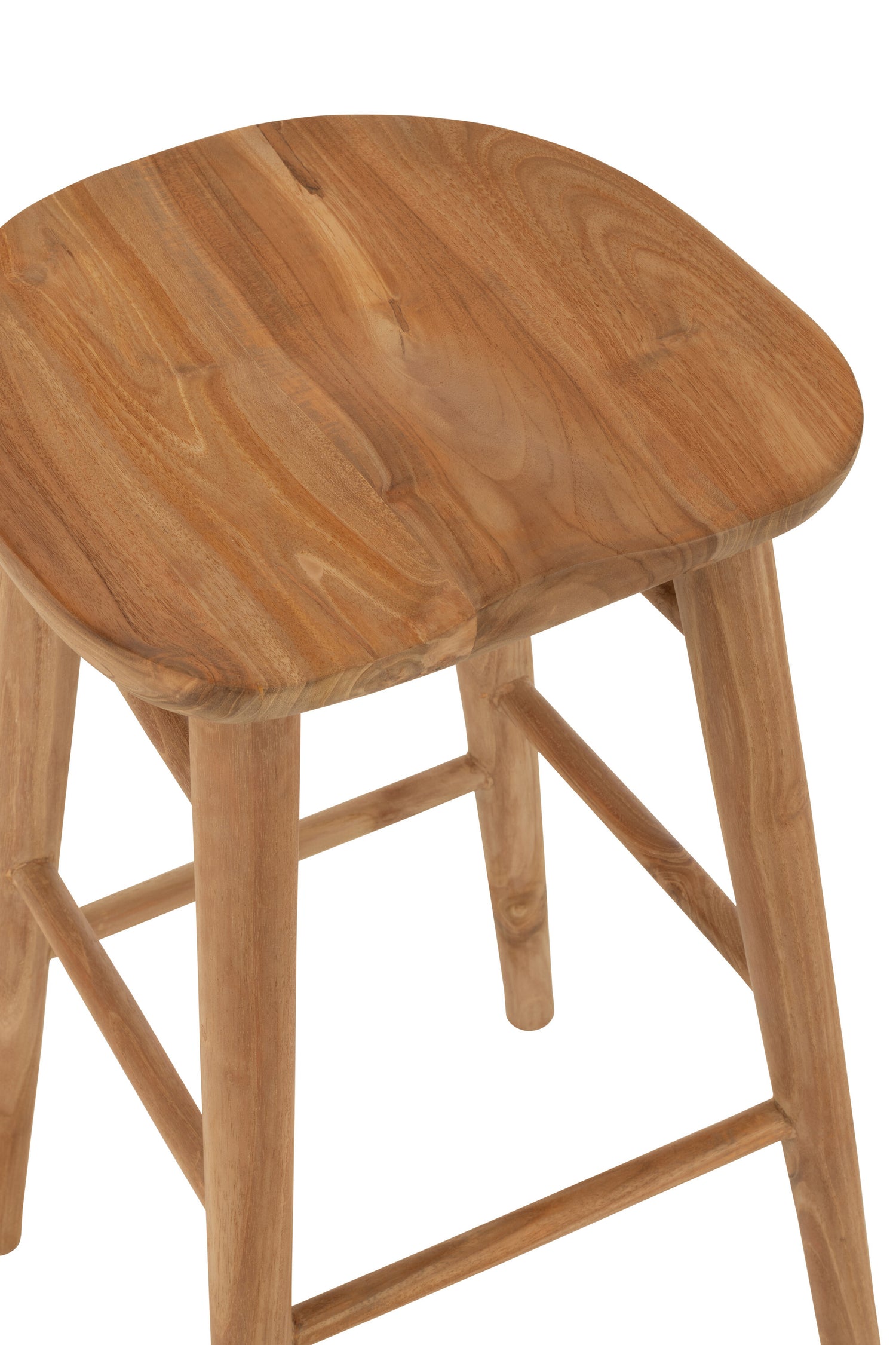 Barstoel Mika Teak Naturel - Barkruk - J-Line - livinglovely.nl