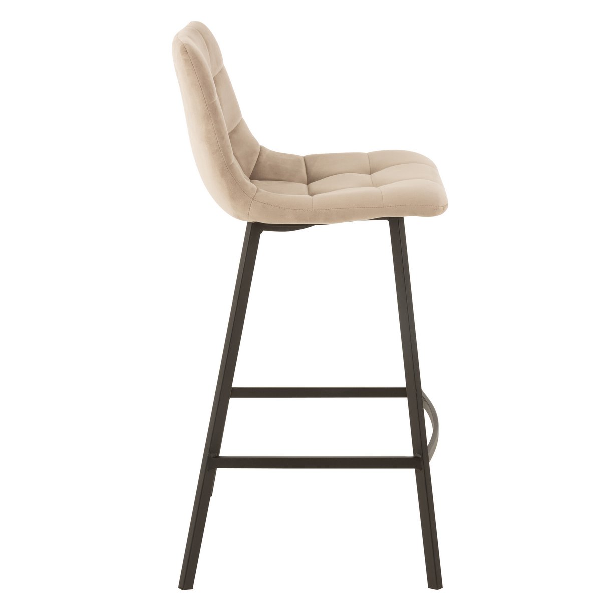 Barstoel Olivier Textiel/Metaal Beige - Barkruk - J-Line - livinglovely.nl