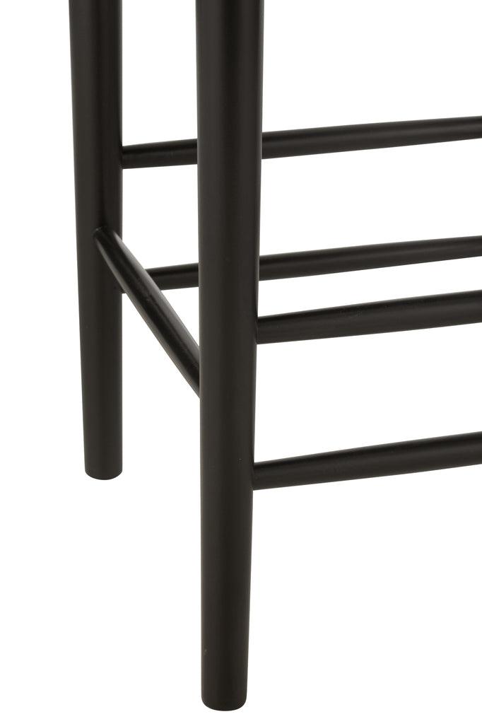 Barstoel Oriental Beukenhout/Touw Zwart - Barkruk - J-Line - livinglovely.nl