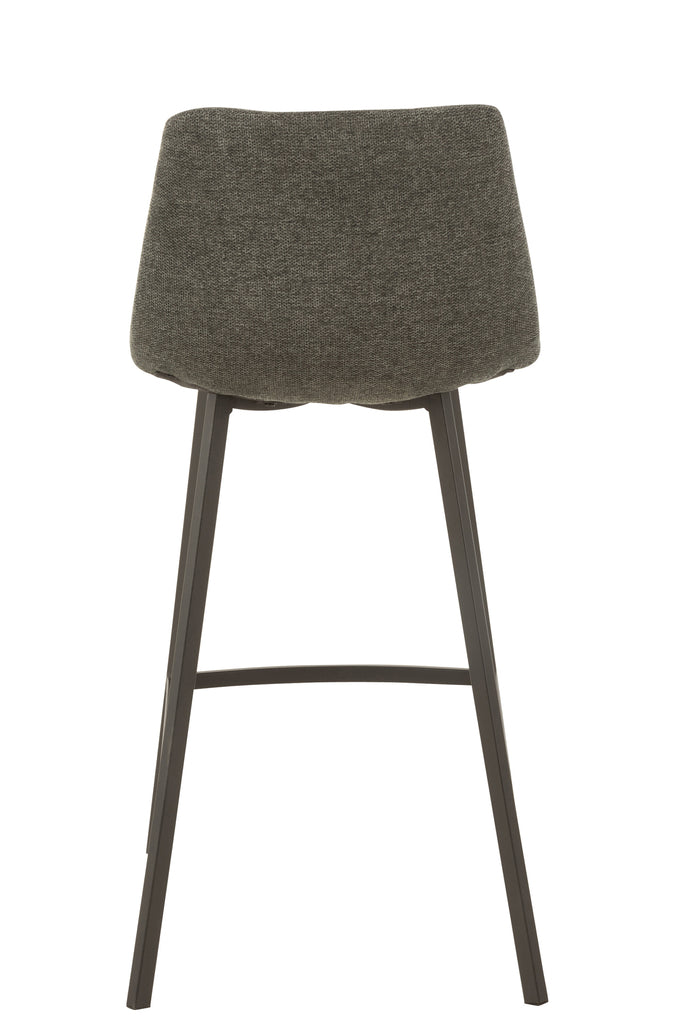 Barstoel Stephane Textiel/Metaal Donkergrijs – J-Line - Barkruk - J-Line - livinglovely.nl