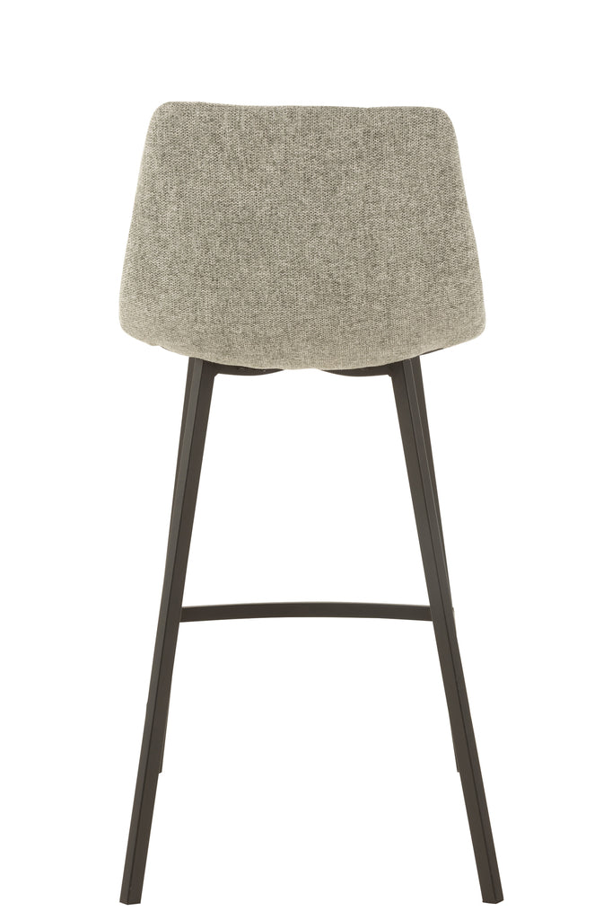 Barstoel Stephane Textiel/Metaal Grijs - J-Line - Barkruk - J-Line - livinglovely.nl