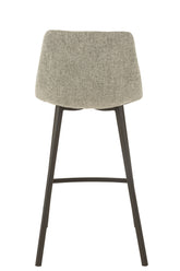 Barstoel Stephane Textiel/Metaal Grijs - J-Line - Barkruk - J-Line - livinglovely.nl