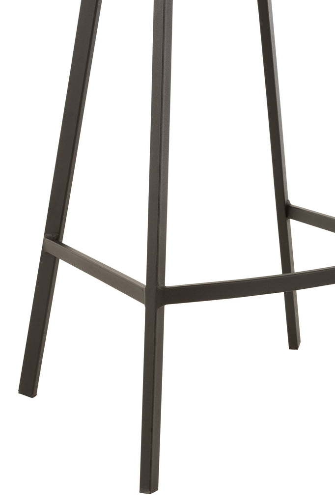 Barstoel Stephane Textiel/Metaal Grijs - J-Line - Barkruk - J-Line - livinglovely.nl
