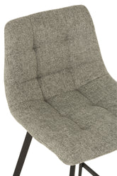 Barstoel Stephane Textiel/Metaal Grijs - J-Line - Barkruk - J-Line - livinglovely.nl