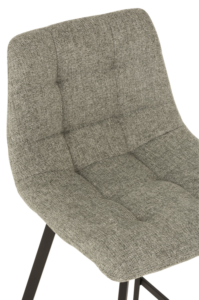 Barstoel Stephane Textiel/Metaal Grijs - J-Line - Barkruk - J-Line - livinglovely.nl