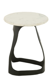 Bijzettafel Aluminium/Steen Zwart/Wit Large J-Line - Bijzettafel - J-Line - livinglovely.nl