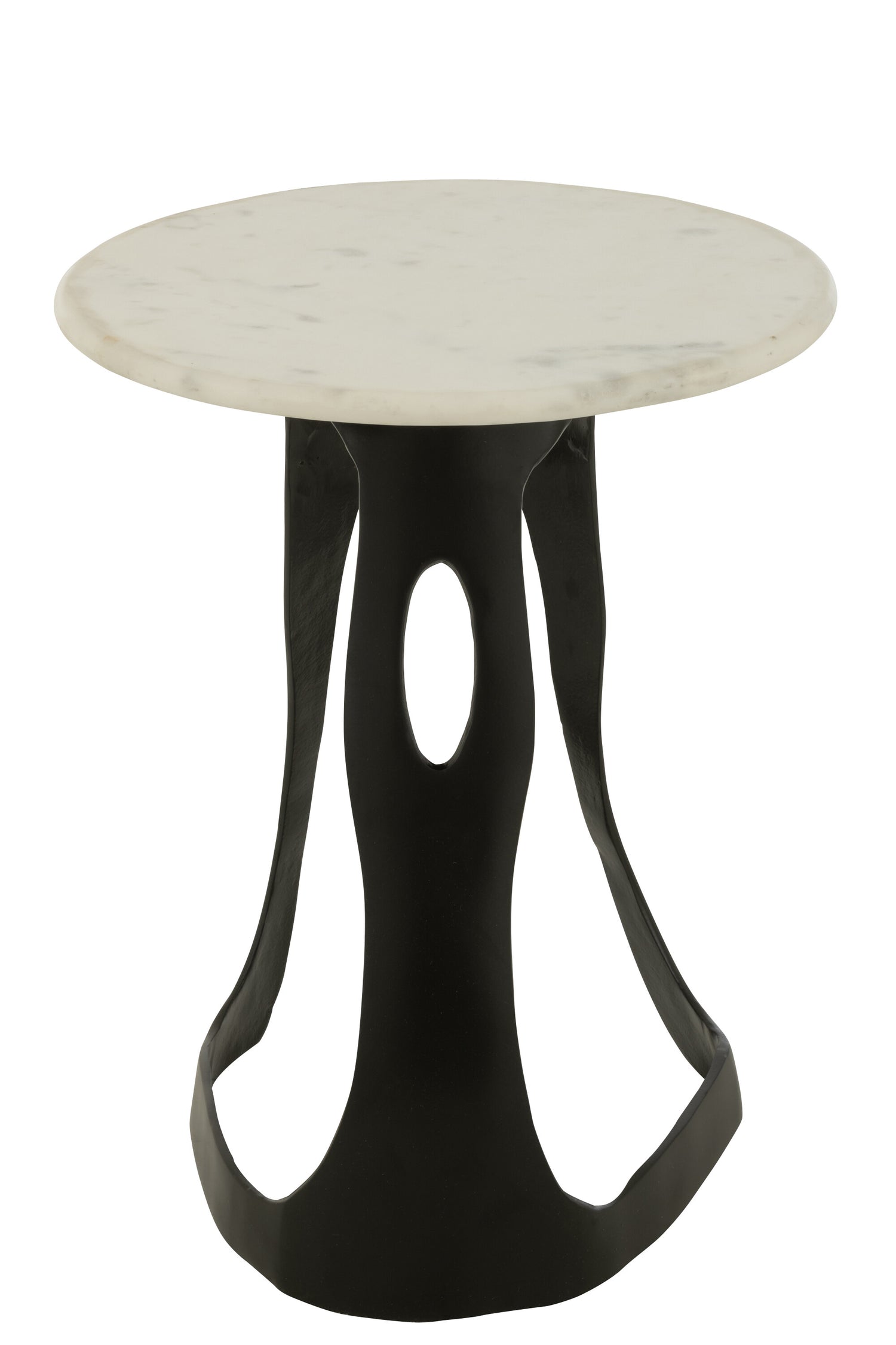 Bijzettafel Aluminium/Steen Zwart/Wit Large J-Line - Bijzettafel - J-Line - livinglovely.nl