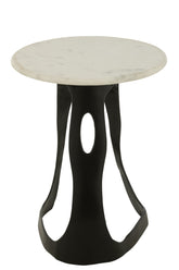 Bijzettafel Aluminium/Steen Zwart/Wit Large J-Line - Bijzettafel - J-Line - livinglovely.nl