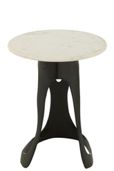 Bijzettafel Aluminium/Steen Zwart/Wit Large J-Line - Bijzettafel - J-Line - livinglovely.nl