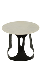 Bijzettafel Aluminium/Steen Zwart/Wit Small J-Line - Bijzettafel - J-Line - livinglovely.nl