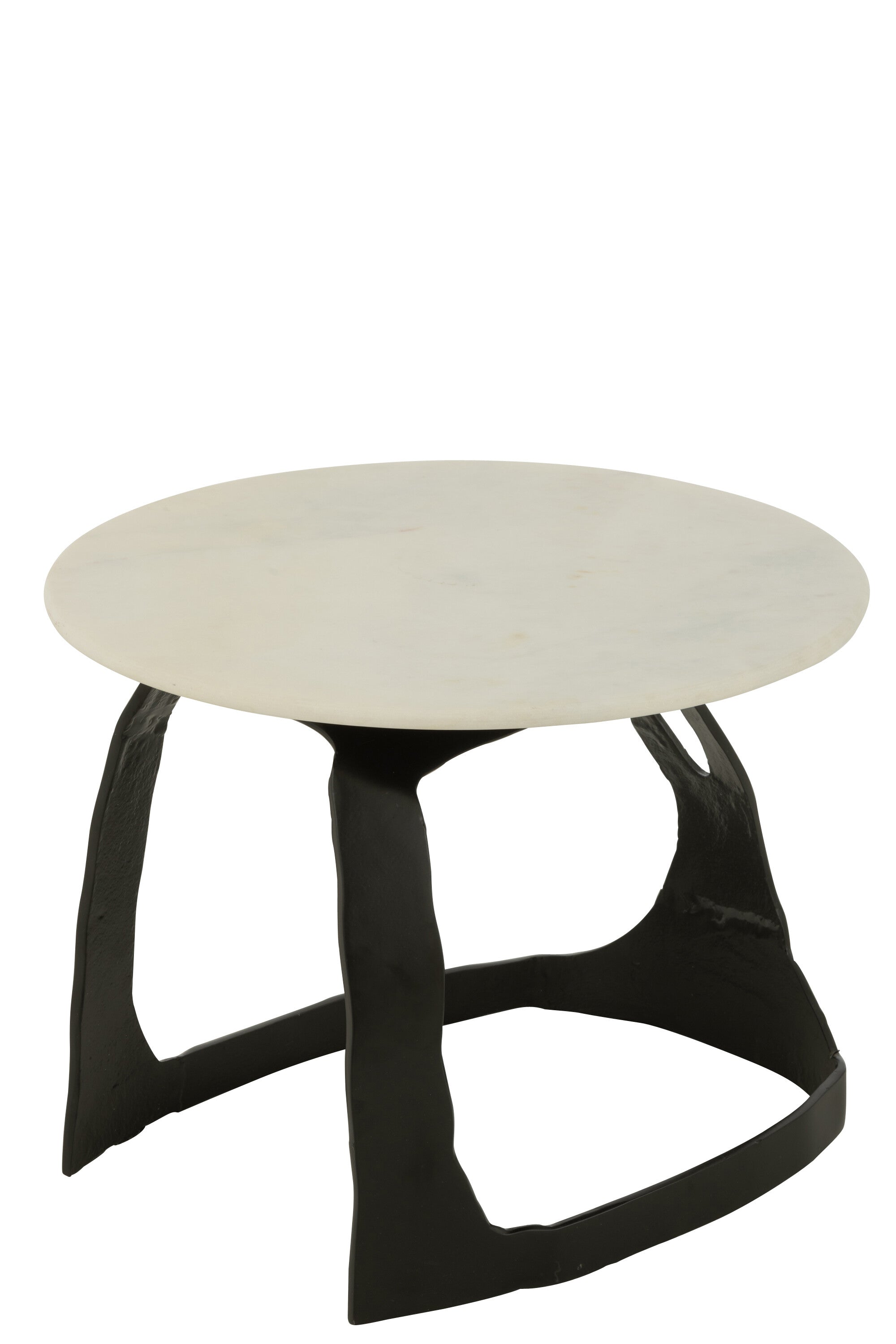 Bijzettafel Aluminium/Steen Zwart/Wit Small J-Line - Bijzettafel - J-Line - livinglovely.nl
