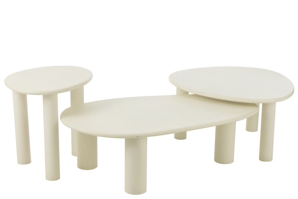 Bijzettafel Bali Wit Large J-Line - Bijzettafel - J-Line - livinglovely.nl