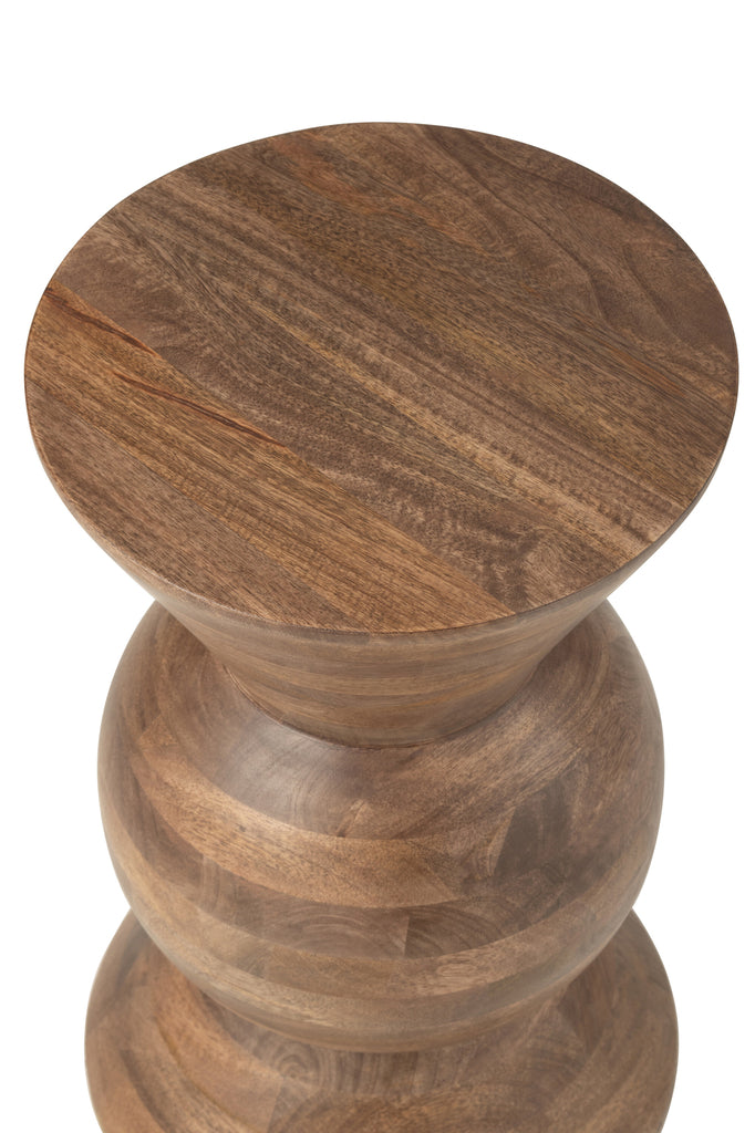 Bijzettafel Candy Mango Hout Bruin - Bijzettafel - J-Line - livinglovely.nl