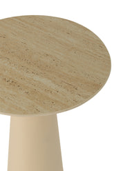 Bijzettafel Column Kegel Metaal Ecru/Beige - Bijzettafel - J-Line - livinglovely.nl
