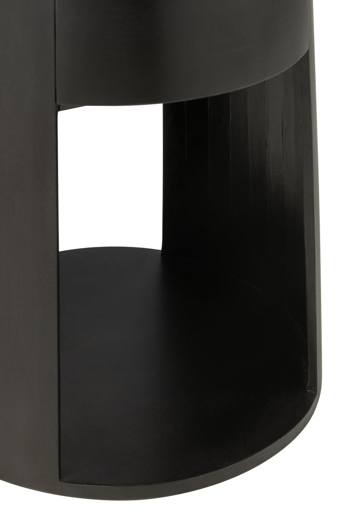 Bijzettafel Drawn Mango Hout/Mdf Zwart - Bijzettafel - J-Line - livinglovely.nl