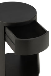 Bijzettafel Drawn Mango Hout/Mdf Zwart - Bijzettafel - J-Line - livinglovely.nl