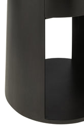 Bijzettafel Drawn Mango Hout/Mdf Zwart - Bijzettafel - J-Line - livinglovely.nl