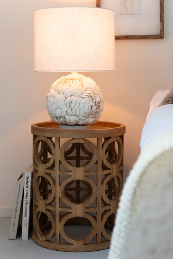 Bijzettafel Gekerfd Sparhout/Mdf Naturel - Bijzettafel - J-Line - livinglovely.nl